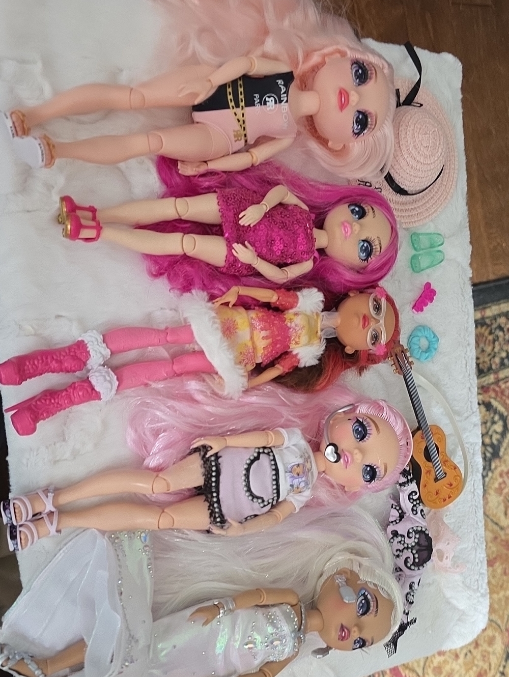 Fashion Play Dolls Set - Pink Hair Kids Toy Collection